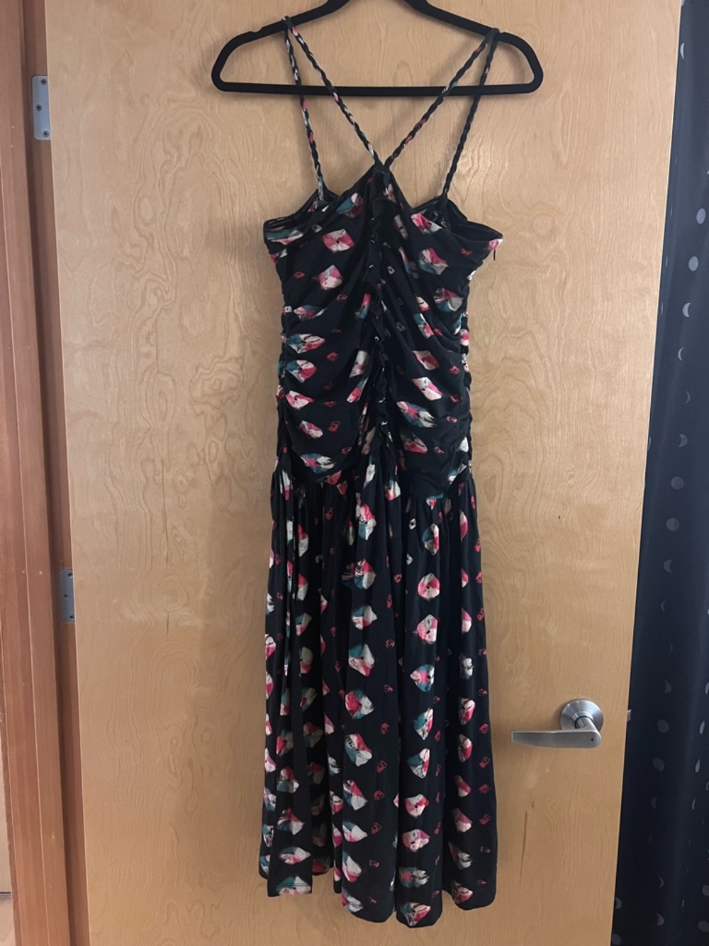 Ulla Johnson Marcella Ruched Midi Dress - Nocturne Floral - Size 10 - Picture 5 of 10